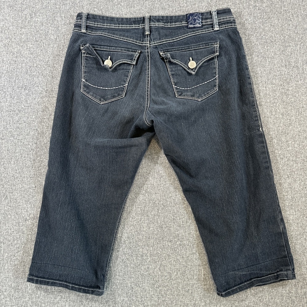 Fade To Blue Womens Capri Jeans Size 12 Dark Wash Stretch Cropped Denim Pants